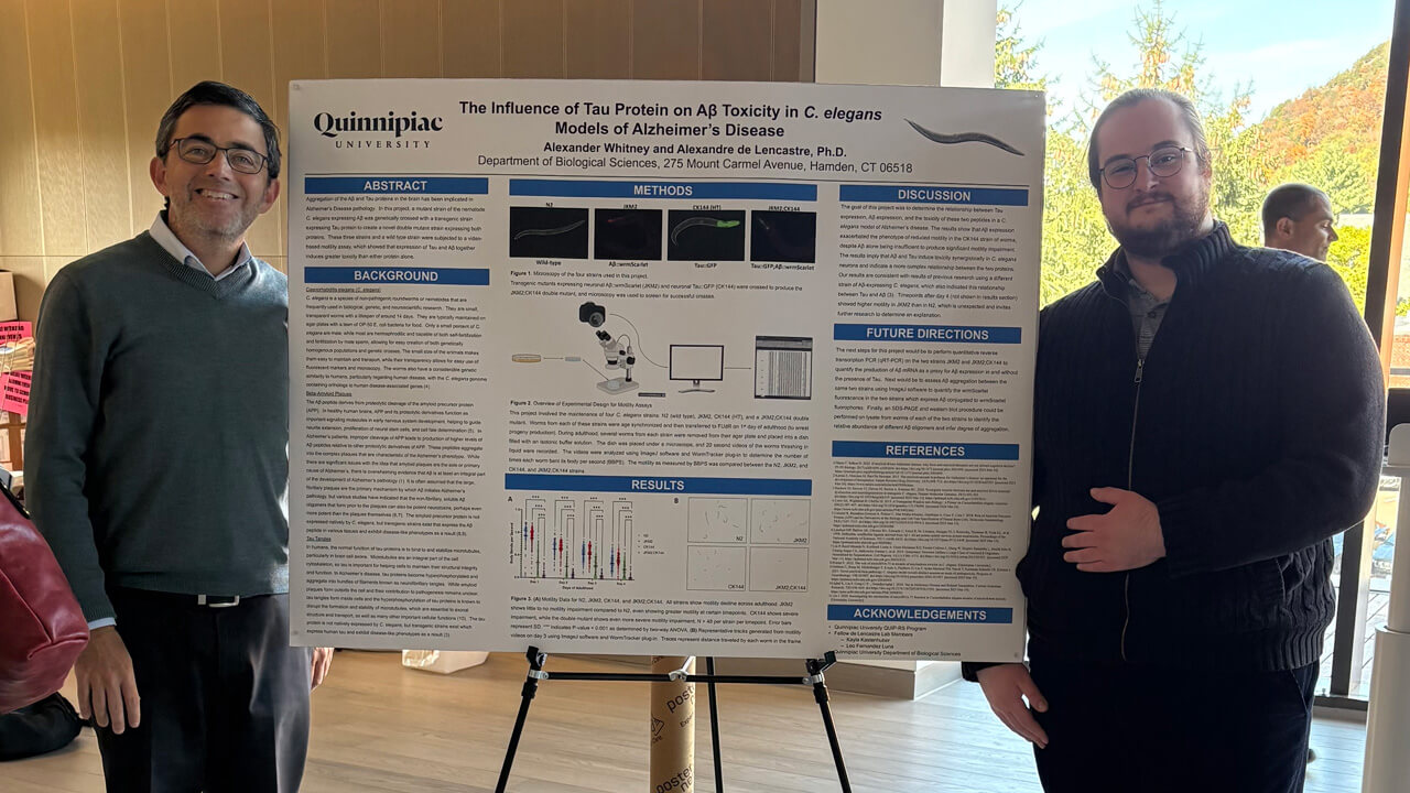 Alexandre de Lancastre and Alexander Whitney posing with their poster