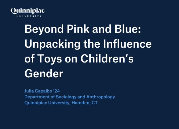 Graphic that says "Beyond Pink and Blue: Unpacking the Influence of Toys on Children’s Gender"