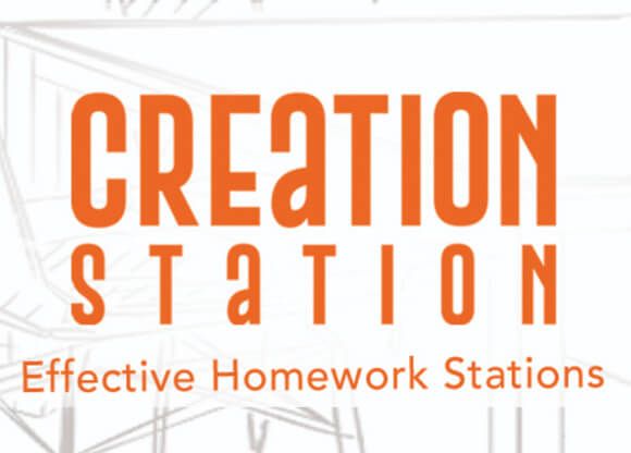 Graphic that says "Creation Station: Effective Homework Stations"