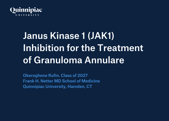 Graphic that states "Janus Kinase 1 (JAK1) Inhibition for the Treatment of Granuloma Annulare"