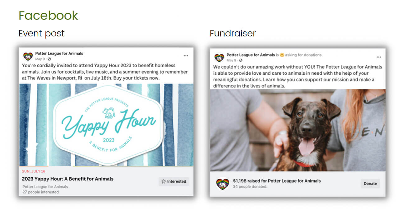 Sample Facebook posts